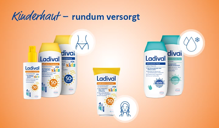 Produkt-Palette Ladival Empfindliche Kinderhaut Produkt-Palette Ladival Empfindliche Kinderhaut